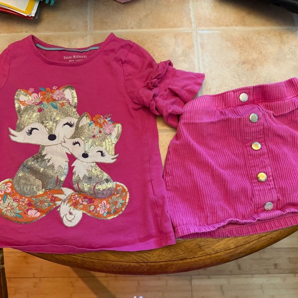 Isaac Mizrahi Pink Fox Graphic Kids Matching Set - Picture 1 of 6